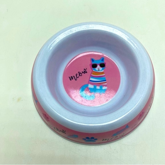 NEW Plastic Graphic Cat Dish - Picture 1 of 4